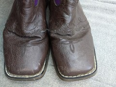 Durango Lil Durango Boots Youth Size 4 Brown Purple Cowboy Western Pull On BT386