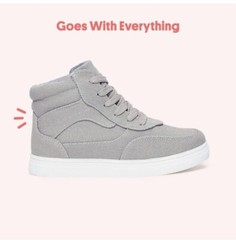 NEW – Fab Kids Pieced Canvas High Top Sneaker Glacier Grey Size 6