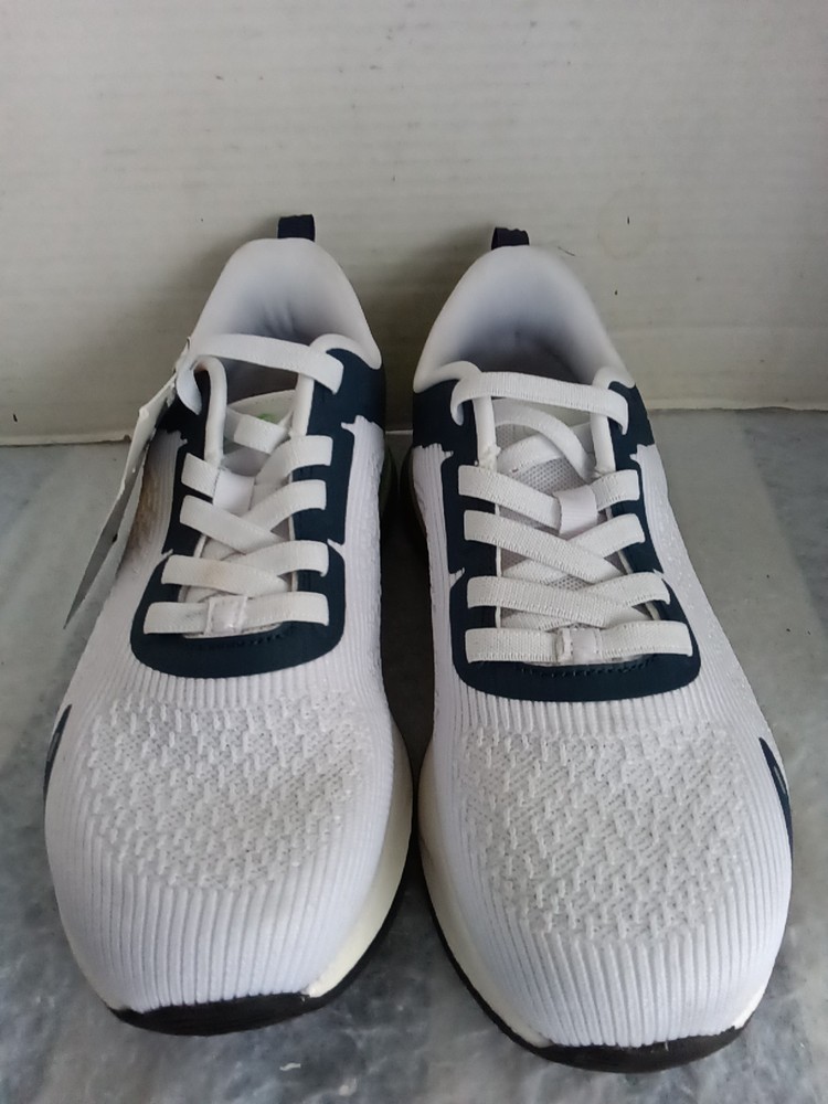 Avia Kids Athletic Shoes Elastic Laces Memory Foam O2 Air White Navy Sz 5
