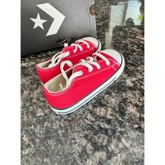 Converse Chuck Taylor All Star Ox Red Canvas Infant Sneakers 7J236 Size 10 US
