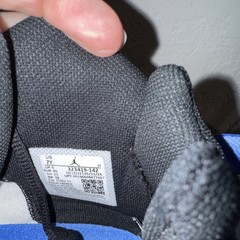 Jordan Air Jordan 6 Rings Kids Black/White/Blue Leather Sneakers 7Y