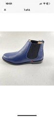 Marc Joseph New York Chukka Ankle Boot In Blue Grainy Leather – 12.5
