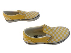 VANS Checkered Yellow & White Slip On Shoe YOUTH Size 2.5