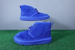 UGG Chukka Boots Kids Size 1 Blue Suede Lace Up Fleece Lined Winter Warm