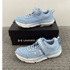 Under Armour Unisex Kids Blue White Athletic Mesh Sneaker Hook & Loop 12K