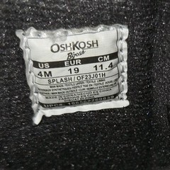 OshKosh B’Gosh Unisex-Child Splash Rain Boot Size 4M Gray And Neon Green