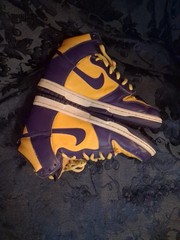 Nike Dunk High Lakers Varsity Maize Court Purple DZ4454-500 Kids Size 4Y