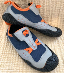 Teva Proton Big Kids sz 4 Water Shoes Blue Orange, Gray Hook N Loop Active Play