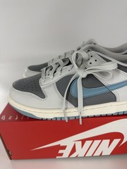 Kids Nike Dunk Low GS Grey White Blue FB9109-008 Sneaker Shoe Trainer Size 7Y