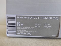 Nike Air Force 1 Premier (GS) Baroque Brown-Army Olive Sz 6Y [AV5251-200]