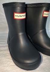 Hunter First Classic Kids Rain Boots Boys 5/Girls 6 (UK 4) Black Rubber Wellies