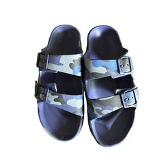 Camouflage Blue Double Strap Youth Sandals XL 4/5