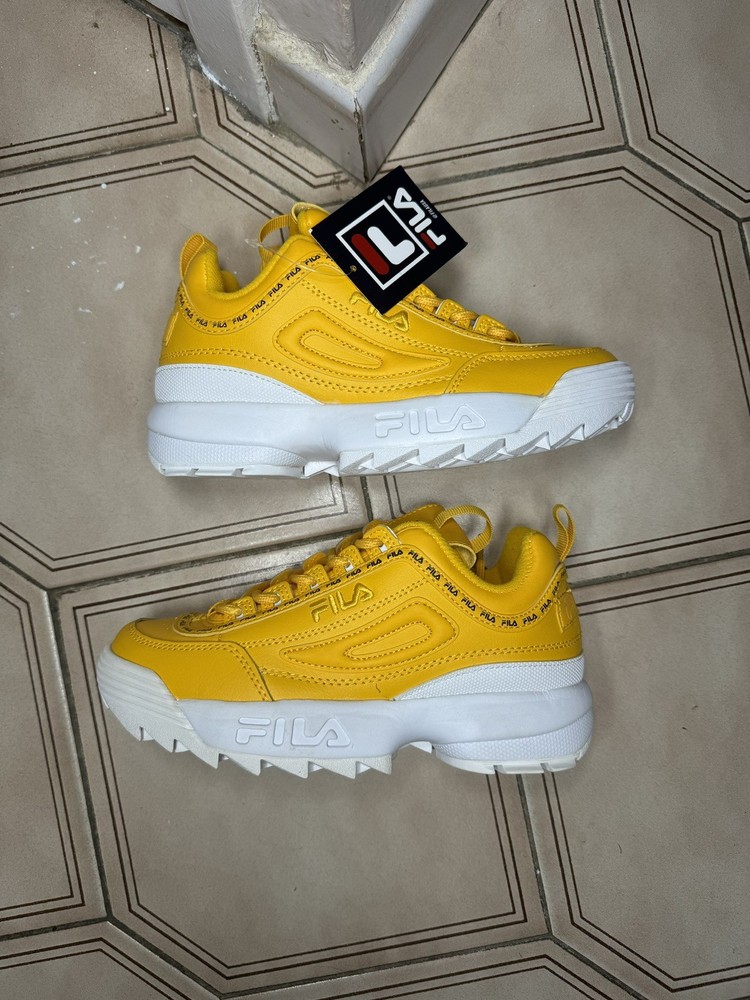 FILA Disruptor PRM Repeat White Yellow 3FM00406-743 Kids 6.5Y