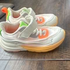ZARA Kids Mesh Hook & Loop Sneakers EU 28 White Colorblock Orange Green