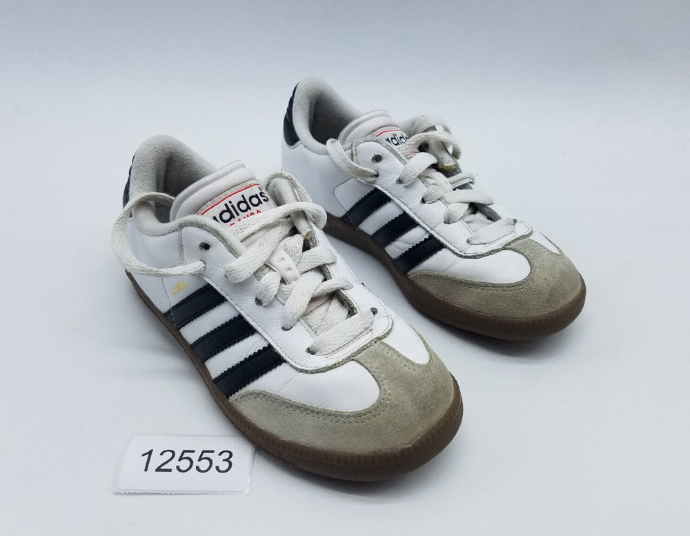 Adidas Samba Classic J Boy’s Size 12K Soccer Shoes White Black Gum *See desc