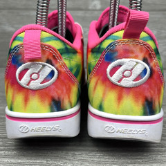 HEELYS Sneakers WITH Wheels Youth Size 3 Tie Dye Lace Up Skate Shoes Pink Pro20