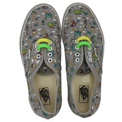 Vans Classics Authentic Gray Sneakers Kids Teen Dinosaurs Surf Beach Size 6