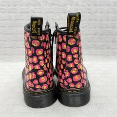 Dr. Martens 1460 J Boots Teens Size 3 Black Pink Leopard Ankle Combat 1460J