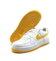 *NEW* Unisex Youth NIKE AIR FORCE 1 (GS) WHITE/UNIVERSITY GOLD (FV5948 109)