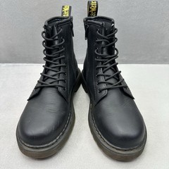 Size 3 – Dr. Martens 1460 J Combat Boots Black Leather Kids Youth Lace Up Zip