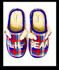 Dearfoams Memory Foam LIL’ BEAR slippers Fur Lined UNISEX: kids 2-3,8.75” length