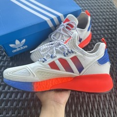 Adidas ZX 2K Boost J White Solar Red Kid’s Athletic Shoes FX9519 Size 6.5