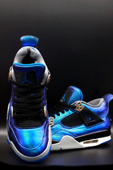 Retro Air Jordan 4 OG „Photon Blue“ Metallic‘ 1-of-1 Custom -Lions Rams NFL-
