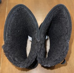 Bearpaw Suede Boot Classic Boshie Youth 6 Black Sheepskin Footbed