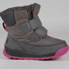 SOREL Whitney II Strap Boot WP Winter Boots Little Girl Size 6 T Gray Pink