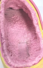 Crocs Rainbow Spray Fur Inside Tie Dye Clogs Kids Size J2 Blue Pink Yellow