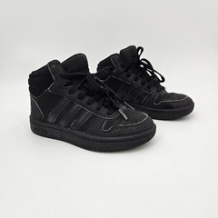 Adidas Hoops 2.0 Kid’s Size 13 Core Black Mid Top Shoes 7602 Sneakers FW7602
