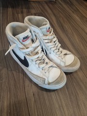 Size 4.5Y- Nike Blazer Mid 77 Vintage White Black High Top Sneakers DA4086-100