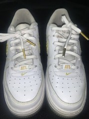 Nike Air Force 1 Low LV8 City Pride Atlanta White Gold GS Size 7Y/ Womens 7.5