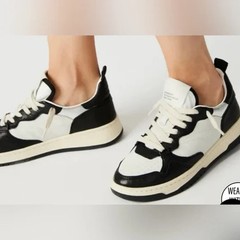 NEW Steve Madden Everlie Black White Leather Low-Top Oxford Kids Sneaker 13T