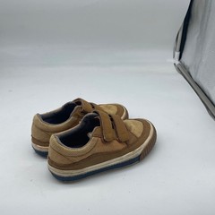 Zara Kids Tan Brown Canvas Double Strap Sneakers Boys Size 9.5 EU 26/27