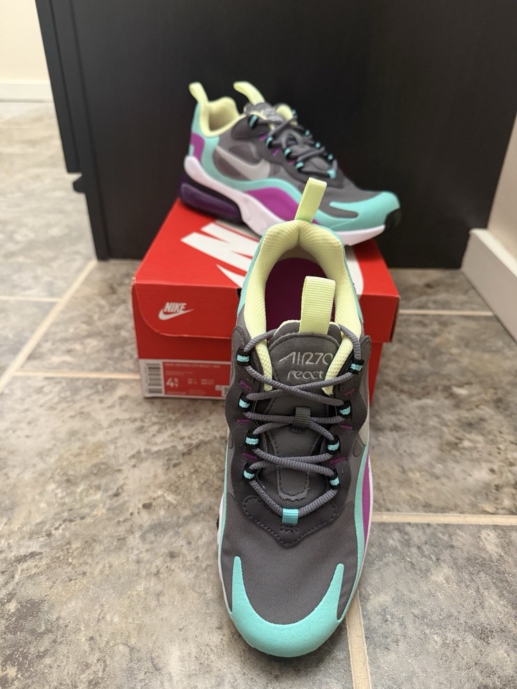 Nike Air Max 270 React US Grade School Size 4.5Y NEW WITH BOX BQ0103-007 2019