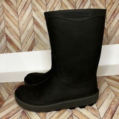 Kamik Riptide G Rubber Mid Calf Waterproof Rain Boots Black/Charcoal Kids Size 4