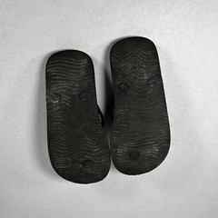 Reef Flip Flop Sandals Thong Black Palm Tree Sunset Youth 11/12