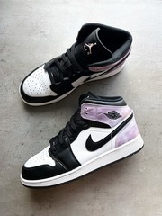 Nike Air Jordan Mid 1 “Tie Die” Bleached Coral White Sneakers Size US 7 Y/EUR 40