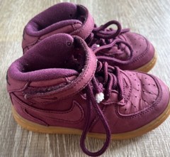 Nike Air Force 1 AHO756-600 Unisex Night Maroon Suede Sneakers Size 9c