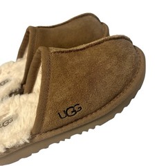 UGG Keegan Slide Slipper Chestnut Suede Shearling Slip On Shoes Kids Size 1 US