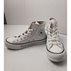 Converse Chuck Taylor All Star Move White Leather Platform High Top Kids Size 4