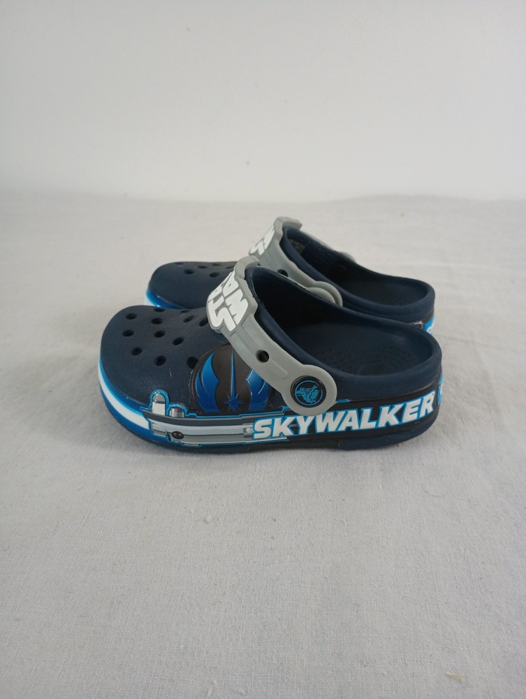 Crocs Fun Lab Star Wars SKYWALKER Kids Sz C 9 Blue Shoe Sandals Slingback