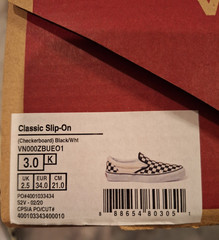 #1355 VANS Asher Checkerboard – classic slip on vn000zbueo1 Kids SIZE 3 NEW