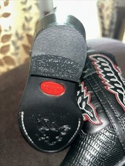 New Durango Kids Natural Lizard Print Western Boots Sz 6D USA Silver Toe Black