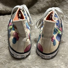 Converse Paint Splatter Lace Up High Top Sneakers 656144F Big Kid Junior Size 2