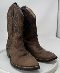 Old West Boys Cowboy Boots 8134 Leather Western Youth Boys Size 9