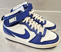 Size 5.5 (GS) – Nike Court Borough 2 Mid White Signal Blue CD7782-107