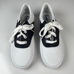 Keds School Days II Saddle Shoe Leather Sneakers Kids 1.5M Navy Blue White EUC