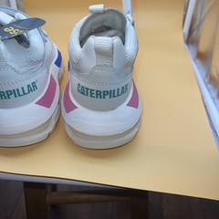 CAT White Pink Blue Green Hook & Loop Low Top Athletic Sneakers unisex